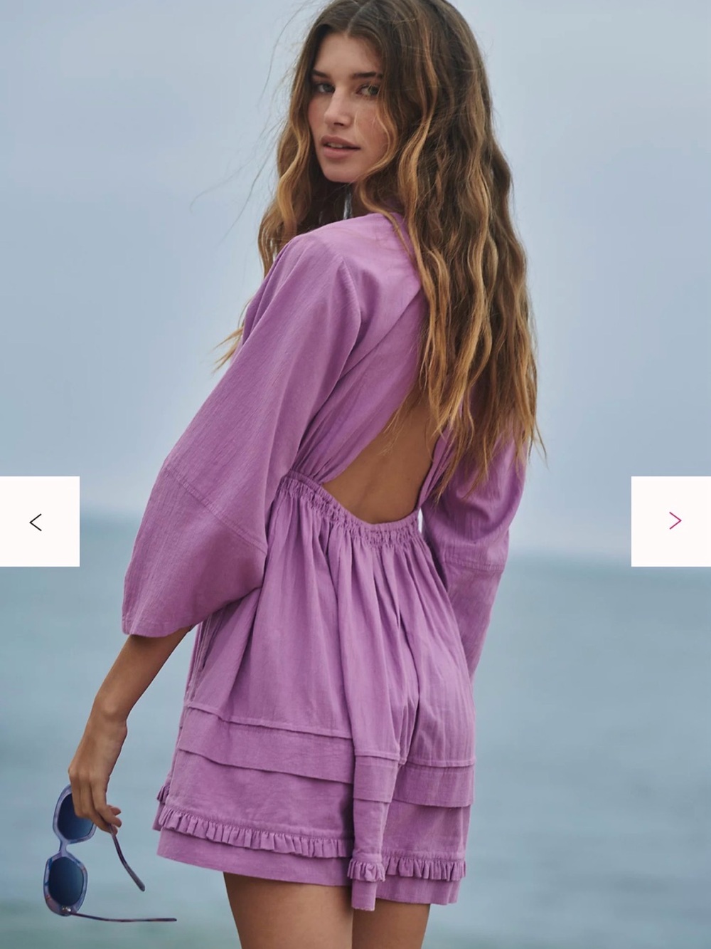 Free People Purple Smocked Mini Dress - Picture 2 of 5